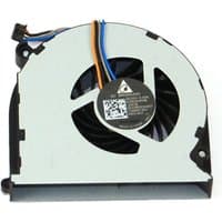 Black and silver HP notebook CPU cooling fan with circular vent and attached multicolored wires