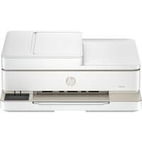 White HP ENVY 6520e wireless all-in-one color printer with sleek design and front-loading paper tray.