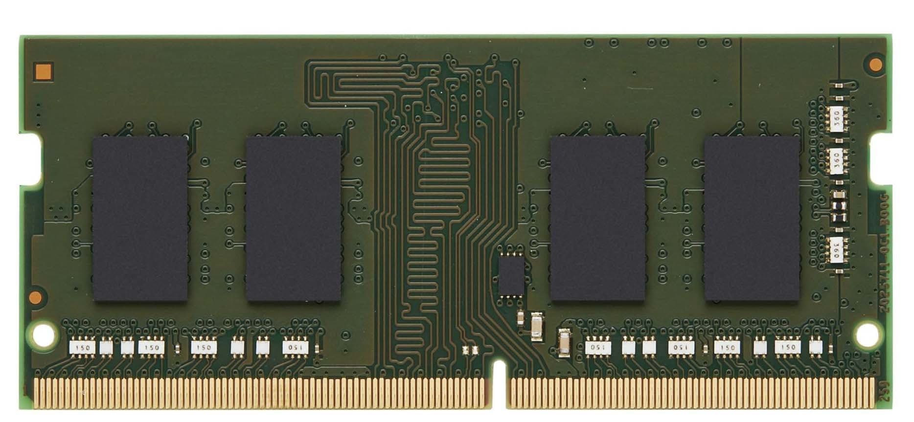 HP L34198-372 memory module featuring a green circuit board with four black memory chips and gold connectors at the bottom, designed for DDR4 compatibility.