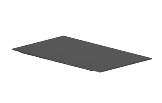 Black rectangular laptop display spare part with a smooth surface, designed for HP laptops, featuring a thin, lightweight construction.