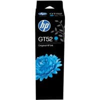 HP GT52 cyan ink cartridge box, black with blue flower design, for DeskJet GT 58, 70ml, 8K pages.