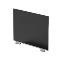 Black laptop display panel with a sleek, flat design, featuring metal hinges on the bottom for attachment, suitable for HP laptops.