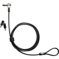 Black HP Nano Keyed Cable Lock with looped end, silver lock head, and two included keys.