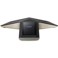 Black HP Poly Trio C60 IP Conference Phone with touchscreen, triangular design, and Microsoft Teams logo.