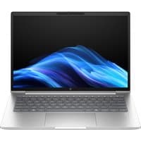 Silver HP ProBook 4 G1iR laptop with Intel Core i5, sleek design, backlit keyboard, and blue wave screen graphic.