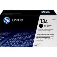 HP Q2613A black toner cartridge box for LaserJet 1300, featuring blue HP logo and 13A model number.