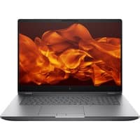 Silver HP ZBook Fury G1i workstation, 18" display, sleek design, backlit keyboard, NVIDIA RTX PRO 2000 graphics.