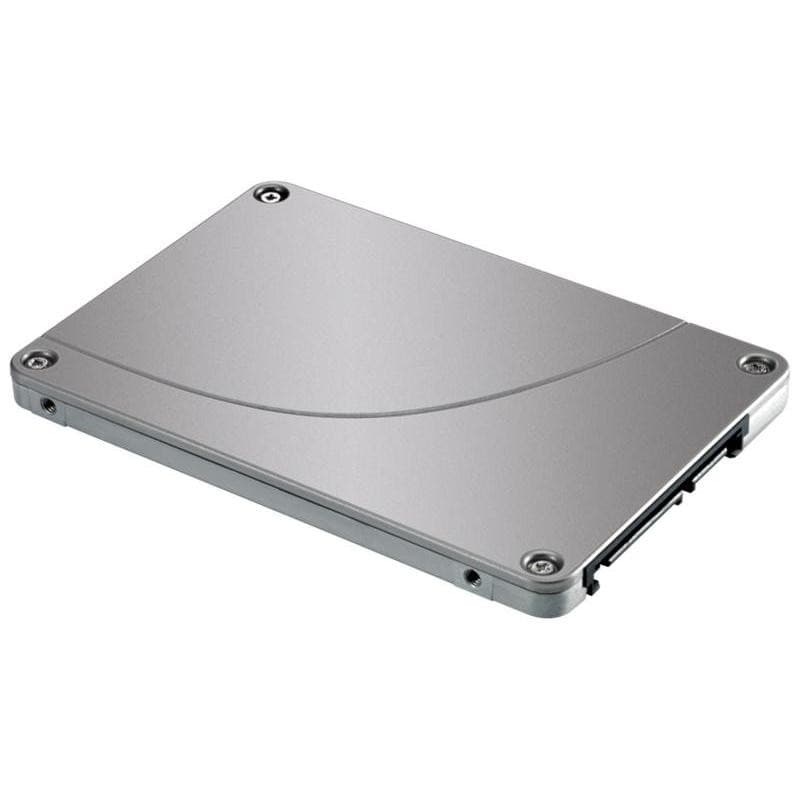 Silver 2.5-inch internal solid state drive with a sleek metal casing, featuring four mounting holes and a SATA connector, designed for read-intensive applications.