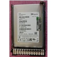 HPE 960G S Solid Se Drive, silver casing, SK hynix label, black mounting frame, visible serial and model numbers.