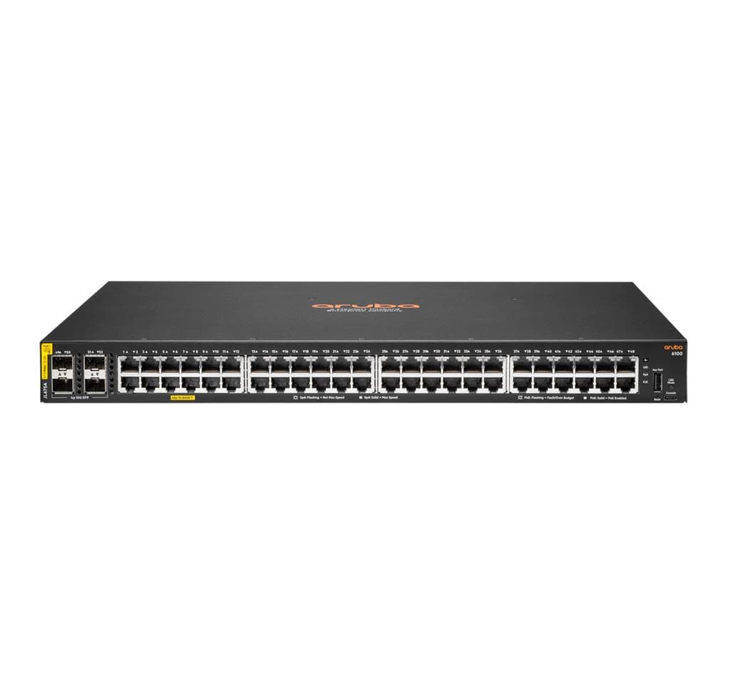 HPE Aruba Networking 6100 48G Class4 PoE 4SFP+ 370W Managed L3 Gigabit - image 2