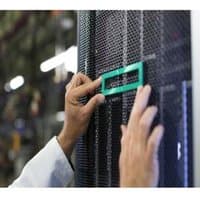 Black HPE Networking Comware device with green logo, featuring multiple ports for QSFP-DD and SFP56 connections.