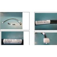 Black HPE LFF/SFF drive power cable with white connectors and labeled sleeve, shown in multiple angles.
