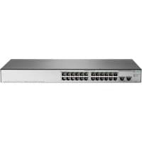 HPE OfficeConnect 1850 24G 2XGT switch, silver, 24 Ethernet ports, 2 uplink ports, compact rectangular design.