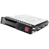 HPE 14TB internal hard drive, 3.5" size, black casing with red latch, silver top, 7200 RPM, Serial ATA connection.