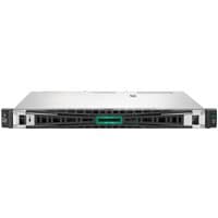 HPE ProLiant DL20 Gen11 server, silver chassis, black front panel with vent slots, compact 1U rackmount design.
