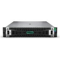 HPE ProLiant DL385 Gen11 server, black with vented front panel, green logo, and dual USB ports.