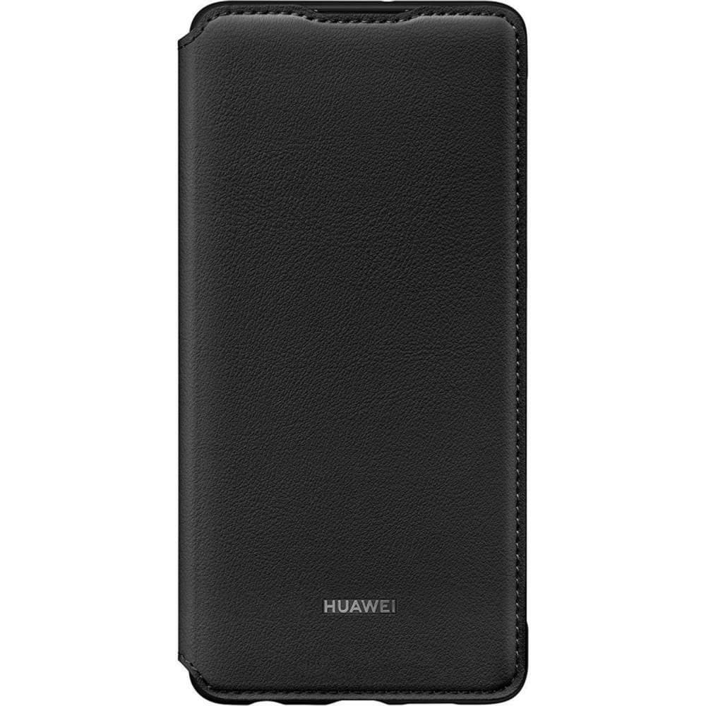 Black wallet case for Huawei mobile phones, measuring 15.5 cm (6.1"), featuring a textured finish and the Huawei logo at the bottom.