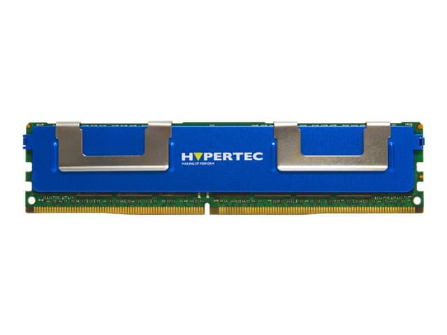 Blue memory module with silver heat spreaders, featuring 4 GB DDR3 1333 MHz ECC specifications, designed for reliable performance in computing systems.