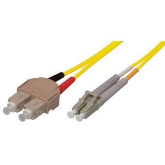 Yellow Hypertec 392341-HY InfiniBand/fibre optic cable, 2 meters long, featuring SC and LC connectors, with a durable design for high-speed data transmission.
