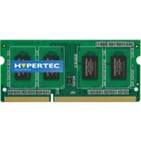 Green Hypertec 4 GB DDR3L memory module with black chips and gold connectors, featuring a blue Hypertec logo.