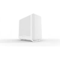 White HYTE X50 Air mid tower case with sleek design, mesh front panel, and minimalist snow white finish.