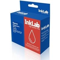 Blue and red InkLab E2991XL printer ink refill box with droplet icon and handle.