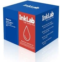 Blue and red InkLab E378XL-SET printer ink refill box with droplet icon and white text.