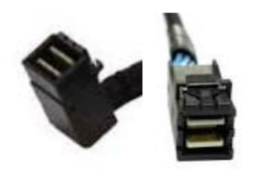 Black 0.65 m Intel AXXCBL650HDHRT Serial Attached SCSI (SAS) cable featuring two distinct connectors, designed for high-speed data transfer.