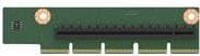 Green printed circuit board with a black slot connector and four gold mounting holes, labeled "Intel CYP1URISER1STD," designed for expanding slots in computer systems.