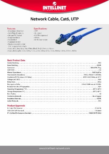 Intellinet Network Patch Cable. Cat6. 0.5m. Black. CCA. U/UTP. PVC. RJ - image 3