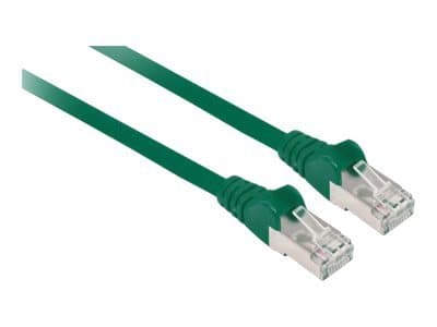 Green Cat6A network patch cable, 3 meters long, featuring copper S/FTP construction, snagless booted design, and gold-plated RJ45 contacts in a polybag.