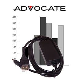 Black USB to PDA-Serial adapter with a cable, featuring a USB connector on one end and a serial connector on the other, designed for connecting devices.