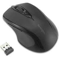 Black Kensington MY310 EQ midsize wireless mouse with scroll wheel and USB receiver.
