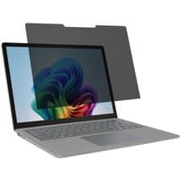 Kensington 2-way removable privacy screen filter for Surface Laptop 7, black, with cutouts for camera and sensors.