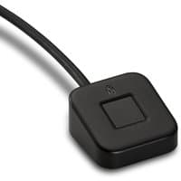 Black Kensington VeriMark fingerprint key with square sensor and attached cable.