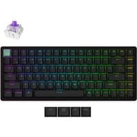 Keychron K2H-J1-UK keyboard, compact black design, RGB backlit keys, wireless and USB connectivity, mechanical switches.