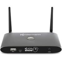 Black Kindermann KLICK & SHOW K-40 Base Unit with dual antennas, USB port, and logo on front panel.