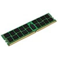 Green Kingston DDR4 memory module with black chips and gold connector edge.