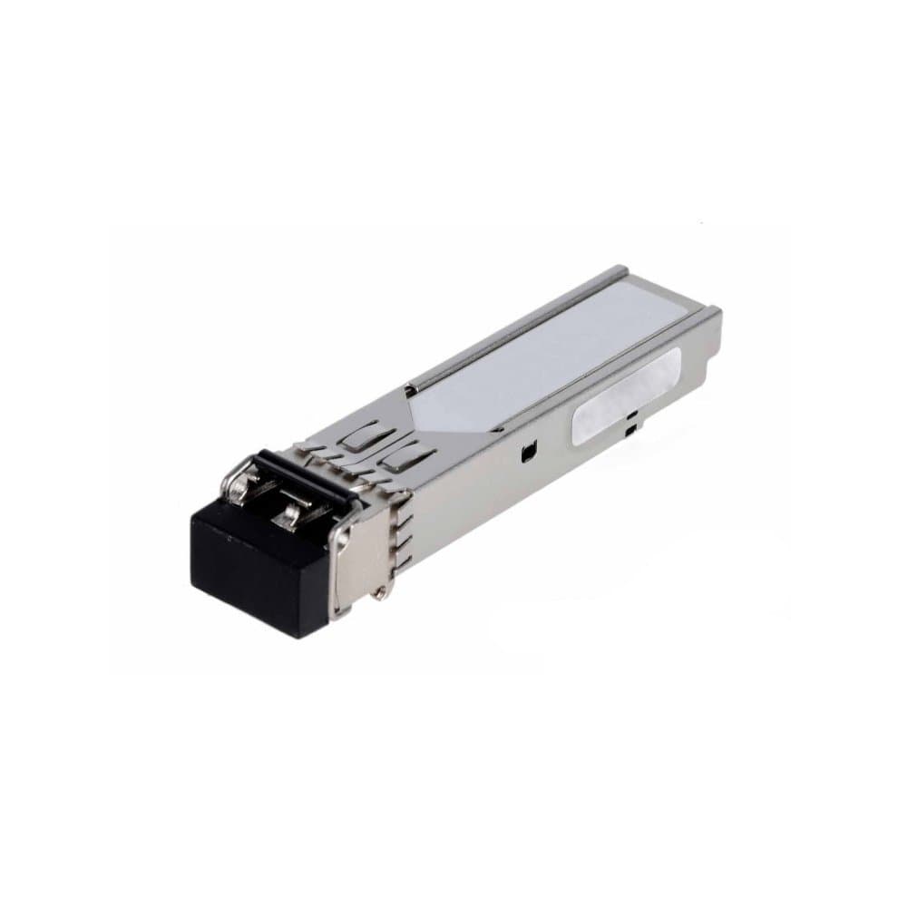 Lanview MO-G-S85123-3CLM Network Transceiver Module in silver metal with a black connector end, designed for fiber optic connections with a speed of 1000 M.