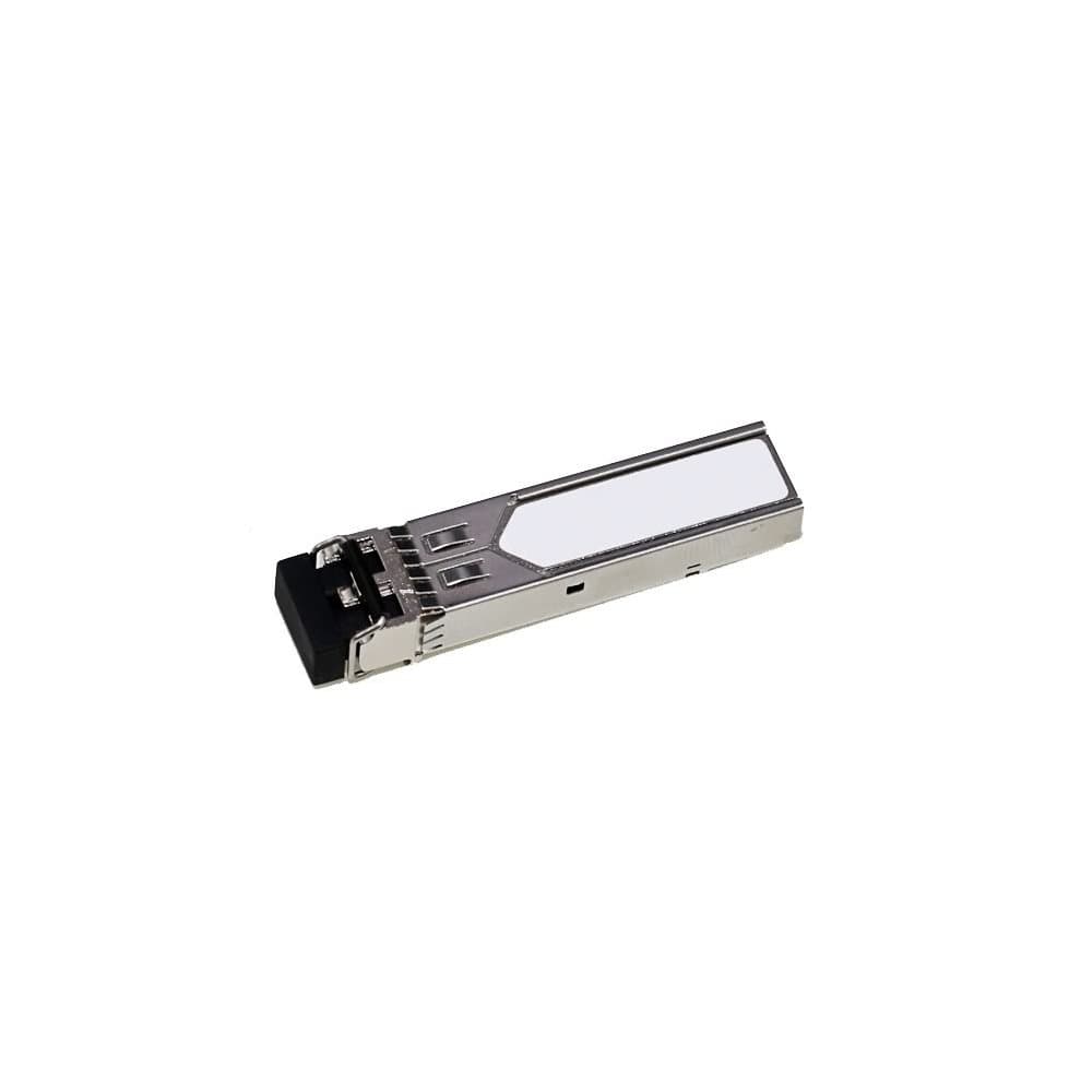 Lanview MO-SP31B33CDL10 network transceiver module in silver metal casing, featuring a black connector end and a white label area, designed for fiber optic connections up to 10,000 meters.