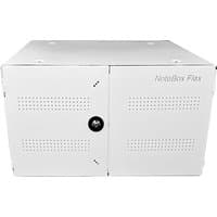 White NoteBox for 20 phones, key lock, USB-C port, Schuko plug, 12 watts, perforated doors, compact design.