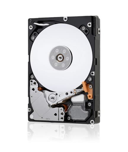 Lenovo 00HM715 internal hard drive with a 500 GB capacity, 7200 RPM speed, featuring a silver and black metal casing and a prominent white disk inside.