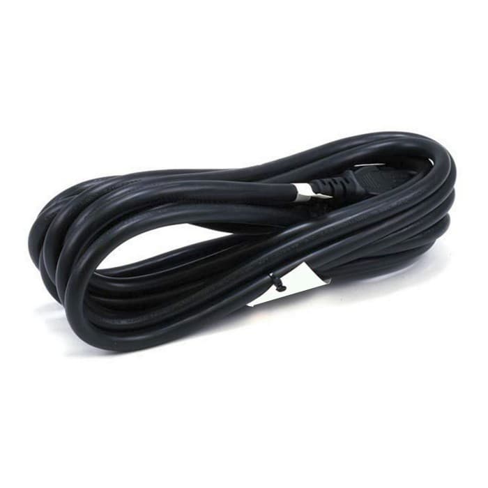 Black 1.8-meter power cable by Lenovo, featuring a sturdy design with a standard plug and flexible rubber material, coiled neatly for easy storage.