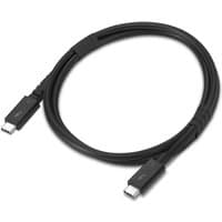 Black Lenovo USB-C cable with sleek connectors and flexible design.
