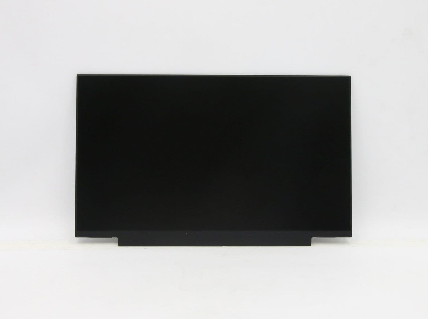 Black Lenovo 5D10Z46334 laptop display spare part, featuring a sleek, flat design with a minimalistic bezel and a bottom connector for installation.