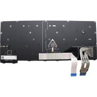 Black Lenovo 5N21M38598 laptop keyboard spare part with ribbon cable connectors and mounting holes.