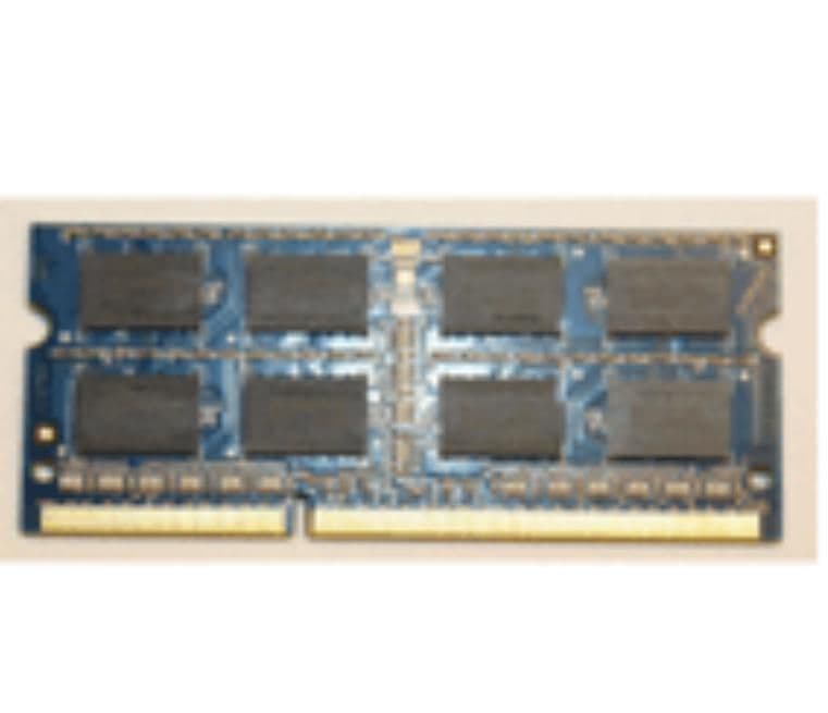 Lenovo 8GB DDR3L 1600 RAM module with a blue PCB, featuring six black memory chips and a gold connector edge for installation.