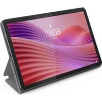 Grey Lenovo folio case for 10.1" tablet, stand feature, sleek design, protective cover.