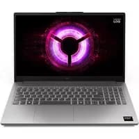 Lenovo grey laptop with 15.6" display, backlit keyboard, Ryzen 7, RTX 3050, sleek design, and Windows 11 logo on screen.