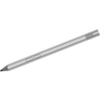 Lenovo Precision Pen 2 stylus, metallic silver, slim design with two buttons and a pointed tip.